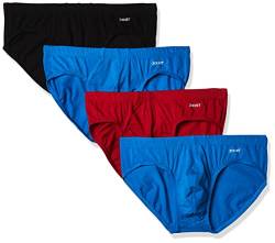 2(x)ist)IST Herren-Bikini-Slip, Baumwolle, Stretch, 4er-Pack, Skydiver/Schwarz/Scotts Red, Small von 2(x)ist