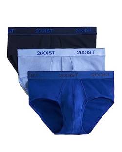 2(x)ist)IST Herren Essential Cotton Contour Pouch Slip 3er Pack, Marineblau/Cobalt/Porzellan, Small von 2(x)ist