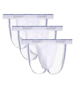 2(x)ist)IST Herren Jock Strap Baumwolle Stretch 3er Pack, Weiß/Weiß/Weiß, Medium von 2(x)ist