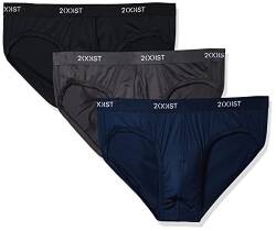 2(x)ist)IST Herren Micro Speed Dri No Show Slip 3er-Pack, Black/Charocal/Varsity, Large von 2(x)ist