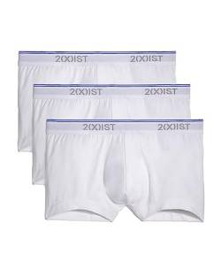 2(x)ist)IST Mens Cotton Stretch No Show 3-Pack Trunks Underwear, White/White/White, Medium US von 2(x)ist