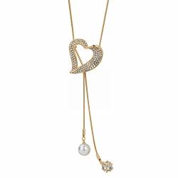 2022 Einfache Halskette Frauen Hundert Mode Schlüsselbein Kette Anhänger Halskette Halskette Liebe (Gold, One Size) von 2022