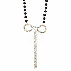 2022 Einfache Halskette Frauen Hundert Mode Schlüsselbein Kette Anhänger Halskette Ketten in Silber Damen (Black, One Size) von 2022