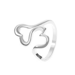 2022 Einfache Liebe Ring weibliche Persönlichkeit Metall geometrische Herzform Zeigefinger Ring Coole Ringe (Silver, One Size) von 2022