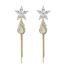 2022 Mode Einzigartiges Design Frauen Ohrringe Lange Quaste Perlen Ohrringe Hochzeit Ohrringe Kinder Ohrringe Silber (White, One Size) von 2022