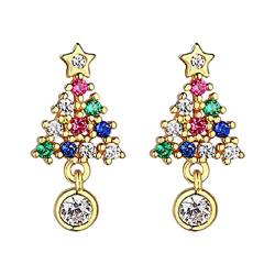 2022 Ohrringe für Frauen Urlaub Acryl Ohrstecker Weihnachten Valentinstag St. Tag Ohrringe Urlaub Ohrringe Opal Ohrringe Silber 925 (Gold, One Size) von 2022