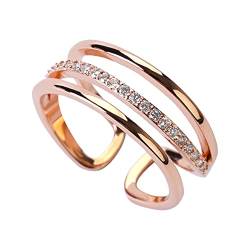 2022 Persönlichkeitsring Design Ring Geometrische Form Quadratischer Ring Verstellbarer Wickelring Minimalistischer Ring Geschenk Gymnastische Ringe (Rose Gold, One Size) von 2022