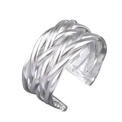 2022 Ring Ehering Verstellbarer Ring silbrig Ton Frauen Mädchen Liebhaber Geschenke Ringe Größe 47 (Silver, One Size) von 2022