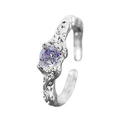 2022 S925 Silberring Weiblich Einfacher Ring Temperament Offener Ring Geeignet für alle Arten von Szenen Wer Ringe (Silver, One Size) von 2022