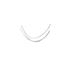 2022 Schmuck Edelstahl Anhänger Schmuck Ohrringe Unisex Nicht leicht zu verblassende Halskette Halskette Mehrreihig Damen (Silver, One Size) von 2022