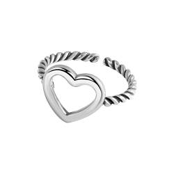 2022 Trendy Ringe für Mädchen Retro Twist Love Ring Cold Wind Persönlichkeit Zeigefinger Ring Schlüsselringe (Silver, One Size) von 2022