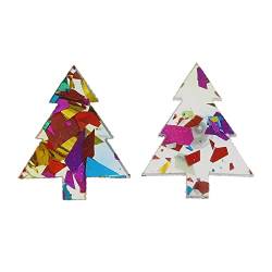 2022 Weihnachtsfeier Urlaub Ohrringe Bunte Pailletten Acryl Weihnachtsbaum Ohrstecker Ohrringe Indischer Schmuck Ohrringe (Pink, One Size) von 2022