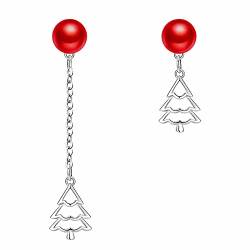 2022 Weihnachtsohrringe Herbst Winter Sanftes Design Sinn Weihnachtsbaum Anhänger Winter Kleine Ohrschmuck Sinn Grüne Ohrstecker Afrikanische Ohrringe (Red, One Size) von 2022