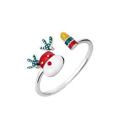 2022 Weihnachtssüßer Ring Kreatives Mädchenring Luxuriöser Design-Winter-offener Ring Melkfett Ringelblume (Gold, One Size) von 2022