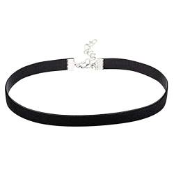 Gürtel Einfache Mode Kurze Halskette Samtkragen Halsketten Klassische Chokerhalskette Für Frauen Ultra Bequemes Stretch Samtband Halloween Geburtstagsfeier Dekorationen Ketten Bürste (Black, One Size) von 2022