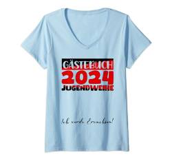 Damen Jugendweihe Deko Mädchen Jungen Gästebuch Jugendweihe 2024 T-Shirt mit V-Ausschnitt von 2024 Jugendweihe Kleider Erwachsen Werden Jugend