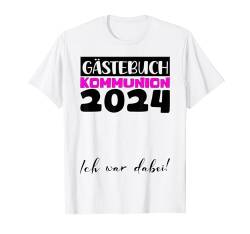 Kommunion Deko Mädchen Jungen Gästebuch Kommunion 2024 T-Shirt von 2024 Kommunion Kleider Katholiken Kinder Fest Deko