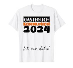 Kommunion Deko Mädchen Jungen Gästebuch Kommunion 2024 T-Shirt von 2024 Kommunion Kleider Katholiken Kinder Fest Deko