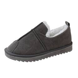 205 Herren Fashion Boots Warmth Damen Samt Solide Baumwolle Farbe und Damenstiefel mit flachem Boden Schuhe Damen I-5923 (Grey, 37) von 205