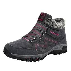 Canvas Schuhe Damen Rot Warme Baumwollschuhe Sneakers für Damen Outdoor Sports Klettern Wanderschuhe Trekking Sneakers Winter Thermische Schuhe Damen Sandaletten Flach (Grey, 36) von 205