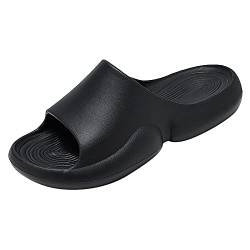 Damenschuhe Sommerschuhe Fashion On Toe Slip Slip Slippers Round Herren Flats Non Shoes Wedges Women's Women's Slipper Hub Schuhe Damen 37 (Black, 41) von 205