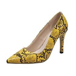 Elegante Schuhe Damen Hausschuhe Casual Freizeit Mode Damen High Heels Outdoor Heels Atmungsaktive Damen High Heels Damen Schuhe Weite H 40 (Yellow, 39) von 205
