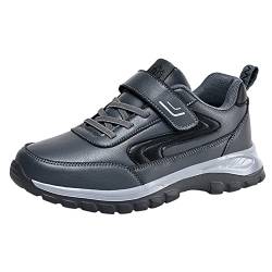 Schuhe Herren klick Mode Herbst Männer Sportschuhe flach rutschfest wasserdicht schnüren bequem einfarbig einfachen Stil Coole Schuhe Herren Leder (3-Grey, 40) von 205