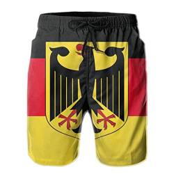208 Deutschland-Flagge Herren Trainingshose Schnelltrocknend Kurze Hose Lässige Badeshorts Mit Mesh Futter Sporthose S von 208