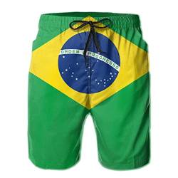 208 Flagge Von Brasilien Herren Boardshorts Schnelltrocknend Strandshorts Sommer Kurze Hose Freizeit Sporthose 3XL von 208