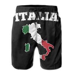 208 Italien-Kartenflagge Herren Shorts Jogger Boardshorts Lässige Sporthose Mit Mesh Futter Kurze Hose XL von 208
