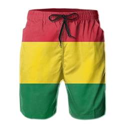 208 Reggae-Rasta-Flagge Herren Freizeithose Mit Mesh Futter Strandkleidung Freizeit Badeshorts Lässige Boardshorts L von 208