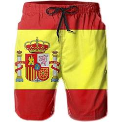 208 Spanische Flagge 3D Gedruckt Herren Trainingshose Jogger Boardshorts Sommer Freizeithose Freizeit Kurze Hose M von 208