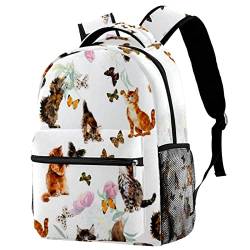 Lässiger Daypacks Schmetterlings- Und Blumen- Und Katzendruck Wanderrucksäcke Klassischer Laptoptasche Große Kapazität Schulranzen Für Schule Outdoor Uni von 208