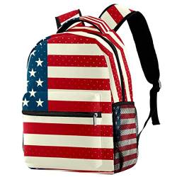 Notebook Tasche Streifendruck Der Amerikanischen Flagge Schulranzen Modern Laptop Rucksack Klassischer Studenten Rucksack Für Schule Bergsteigen Arbeit von 208