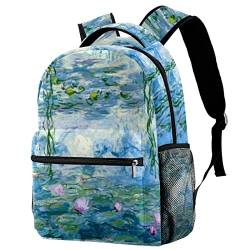 Schulranzen Malerei Und Fluss-Lotus-Druck Lässiger Daypacks Klassischer Schulrucksack Casual Campus Backpack Für Reisen Arbeit Outdoor von 208