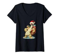 Ice Age Sid Prehistoric Santa for Christmas Holiday T-Shirt mit V-Ausschnitt von 20th Century Fox