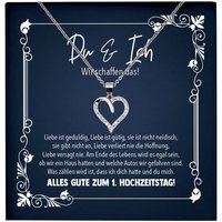 22Feels Schmuckset Erster Hochzeitstag Geschenk Ehefrau Schmuck Valentinstag Halskette, Echt-Silber 925/000, Karte Made In Germany von 22Feels