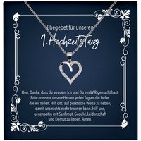 22Feels Schmuckset Erster Hochzeitstag Geschenk Ehefrau Schmuck Valentinstag Halskette, Echt-Silber 925/000, Karte Made In Germany von 22Feels