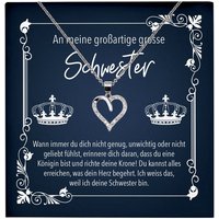 22Feels Schmuckset Grosse Schwester Geschenk Geburtstag Schmuck Frauen Mädchen Halskette, Echt-Silber 925/000, Karte Made In Germany von 22Feels