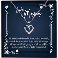 22Feels Schmuckset Mama Geschenk Muttertag Geburtstag Frauen Schmuck Herz Halskette Karte, Echt-Silber 925/000, Karte Made In Germany von 22Feels