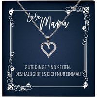 22Feels Schmuckset Mama Geschenk Muttertag Geburtstag Frauen Schmuck Herz Halskette Karte, Echt-Silber 925/000, Karte Made In Germany von 22Feels