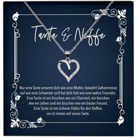 22Feels Schmuckset Tante Geschenk v. Neffe Geburtstag Weihnachten Frauen Halskette Karte, Echt-Silber 925/000, Karte Made In Germany von 22Feels