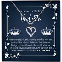 22Feels Schmuckset Verlobung Geschenk Frauen Schmuck Verlobte Halskette Valentinstag Herz, Echt-Silber 925/000, Karte Made In Germany von 22Feels