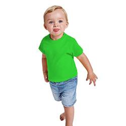 Buntes T-Shirt mit kurzen Ärmeln für Babys, aus 100 % Baumwolle, bequem, weich, warm und angenehm anzufassen., Modern, K-38, Grün, K-38 12 Monate von 24 JOYAS