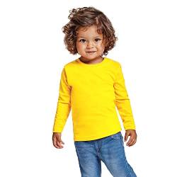 Buntes T-Shirt mit langen Ärmeln für Babys, aus 100 % Baumwolle, bequem, weich, warm und angenehm anzufassen., K-25, Gelb, K-25 80 von 24 JOYAS