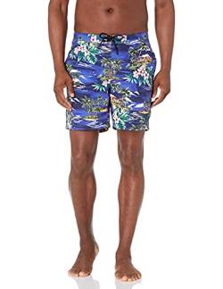 28 Palms 7" Inseam Tropical Hawaiian Print Board Shorts, Navy Scenic, 33 von 28 Palms