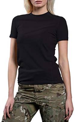 281Z Damen Militär-T-Shirt aus Stretch-Baumwolle – Taktisches Wandern Outdoor – Punisher Combat Line, schwarz, Groß von 281Z