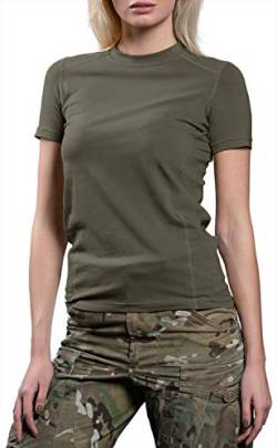 281Z Punisher Combat Line für Damen, Militär-Stretch-Baumwolle, T-Shirt, Braunoliv, X-Groß von 281Z