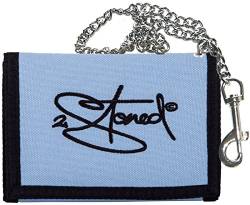 2Stoned Geldbörse Wallet Unisex Hellblau mit Kette und Karabiner, Stick Classic Logo, aus Polyester von 2Stoned