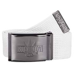 2Stoned Geldgürtel Money Belt Weiss 4 cm breit Matte Schnalle Rudeboy, Safe Belt für Damen und Herren von 2Stoned